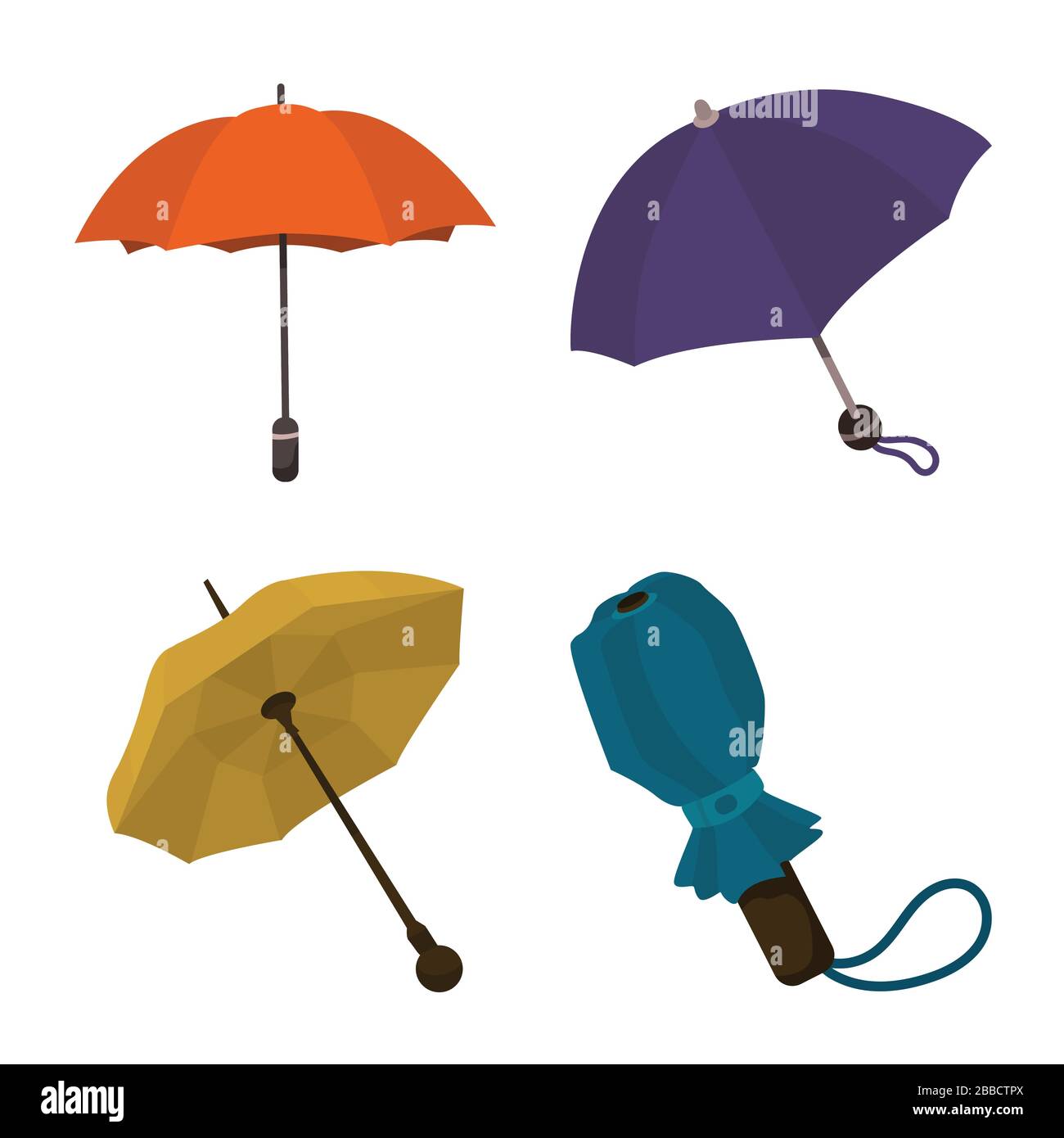 Vector design of umbrella and rain sign. Collection of umbrella and weather stock symbol for web. Stock Vector
