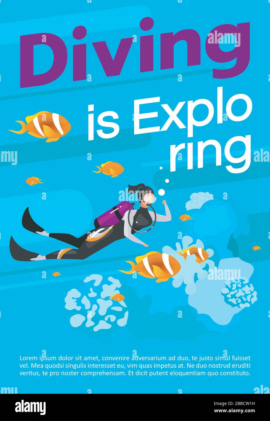Diving is exploring poster vector template Stock Vector Image & Art Alamy