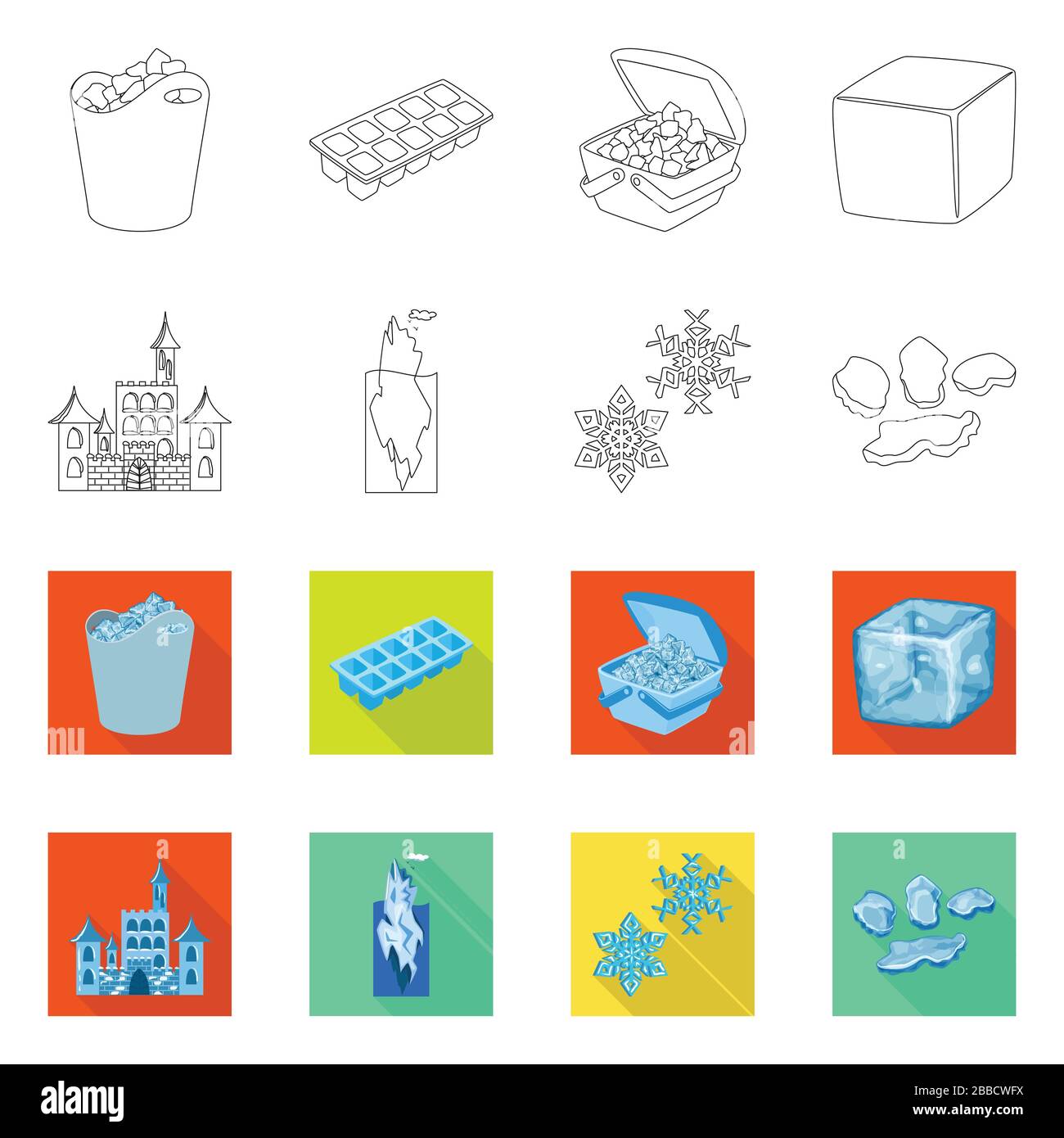 Vector design of texture and frozen icon. Collection of texture and transparent stock vector illustration. Stock Vector