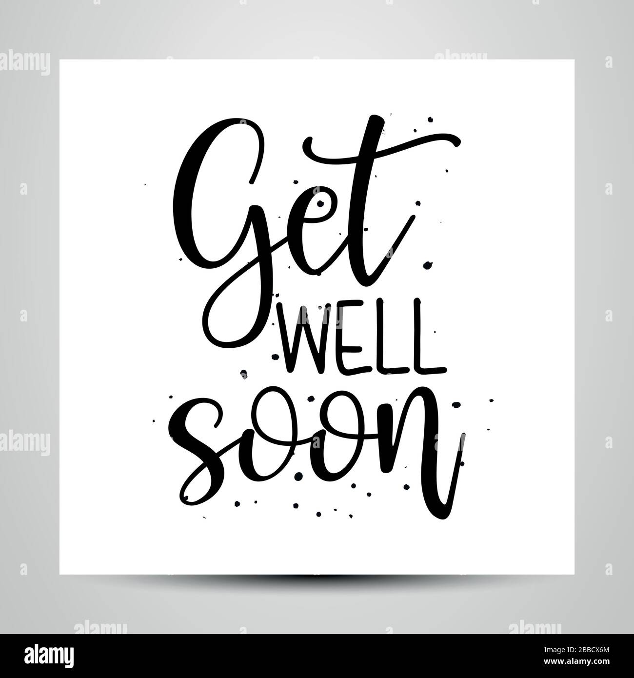 Hope you feel better soon - handwritten greeting Vector Image