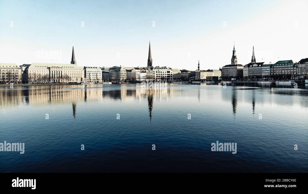 Alster Lake, Hamburg Stock Photo