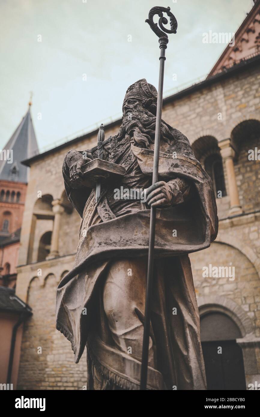 St Boniface Statue, Mainz Stock Photo