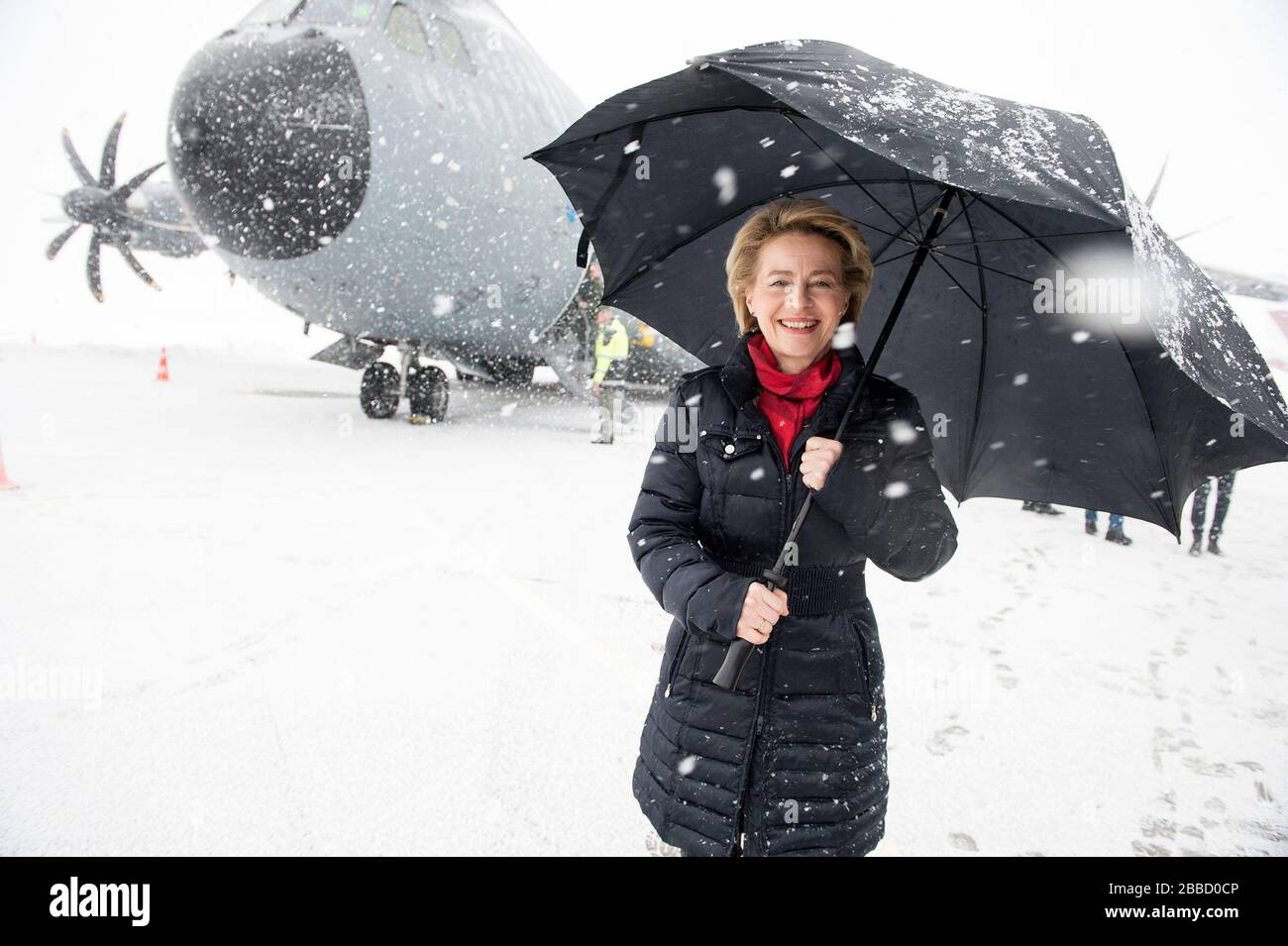 Ursula von der Leyen, visit in Kaunas Airport, Lithuania Stock Photo