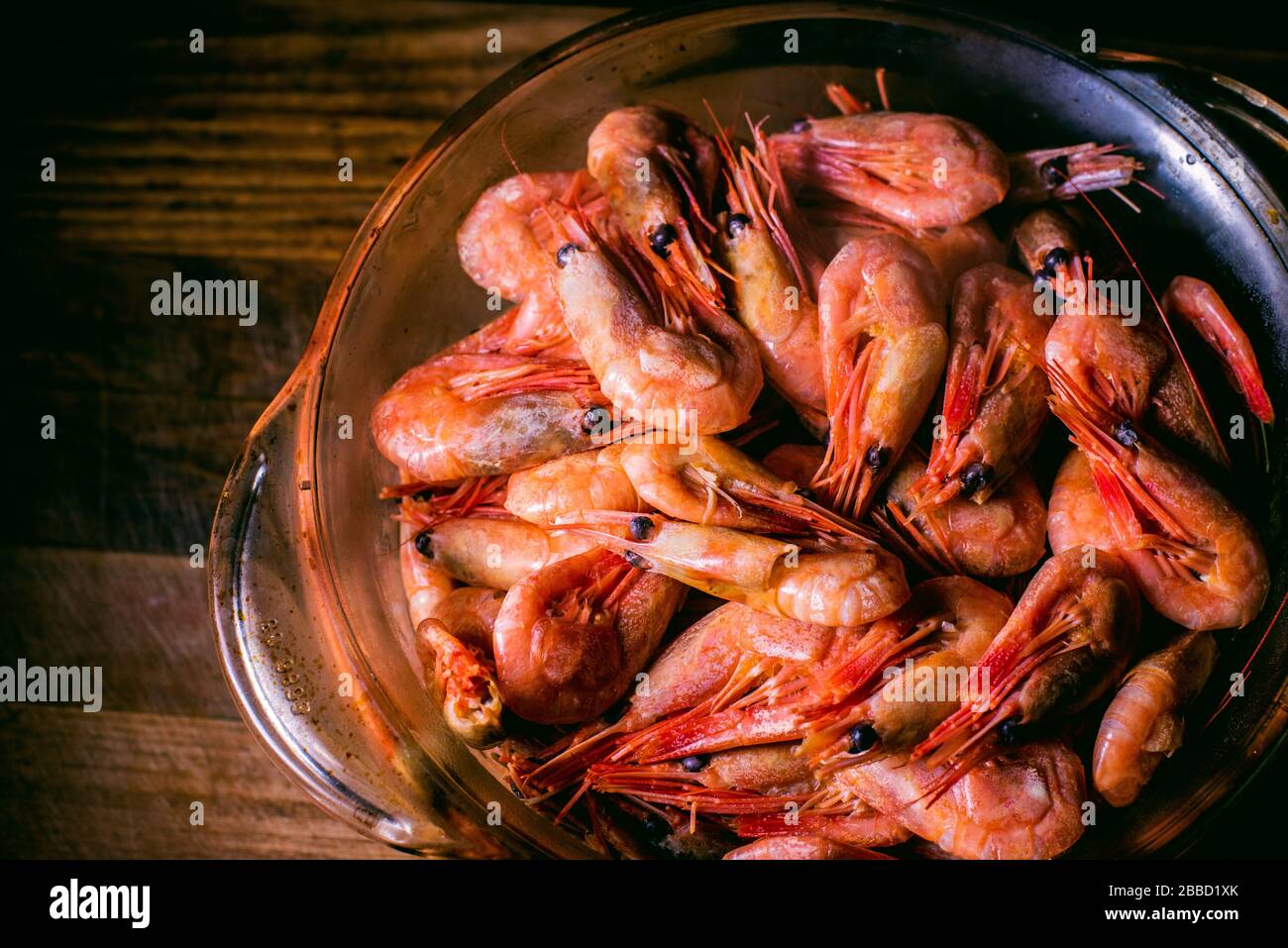 spicy shrimps. Cooked Shrimp. a lot of boiled peeled shrimp. Concept of