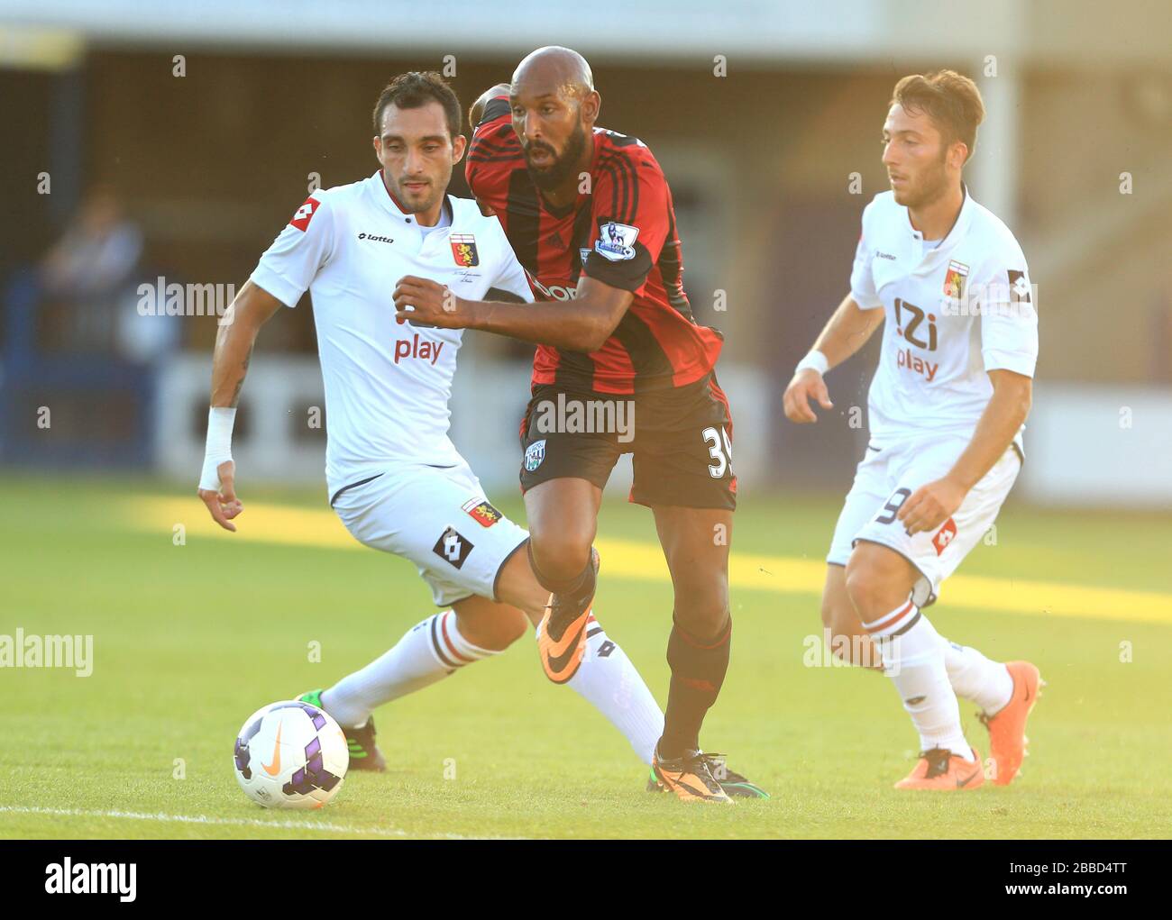 West Bromwich Albion's Nicolas Anelka and Genoa's Bertolacci Andrea (right) and Lodi Francesco Stock Photo