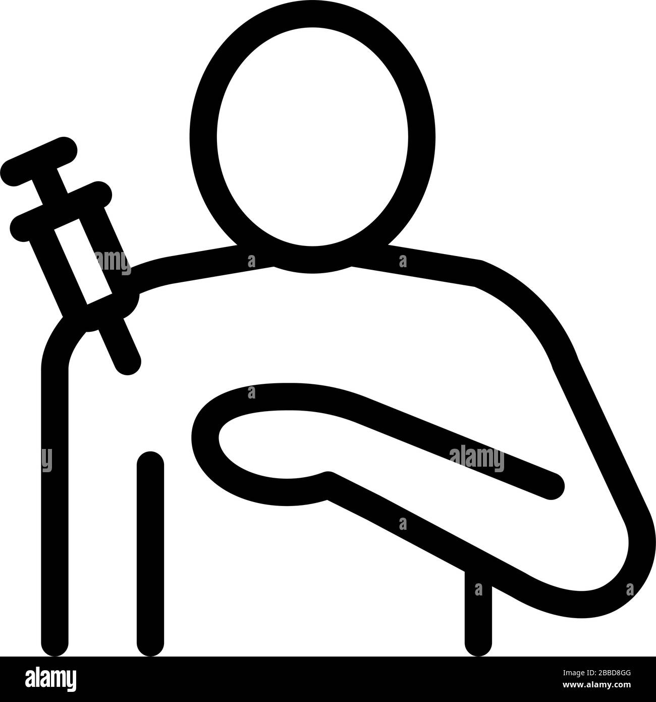 injection in shoulder icon vector outline illustration Stock Vector ...
