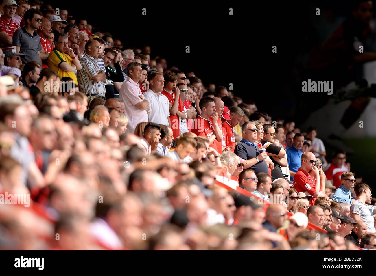 Charlton Athletic fans in the stands Stock Photo Alamy
