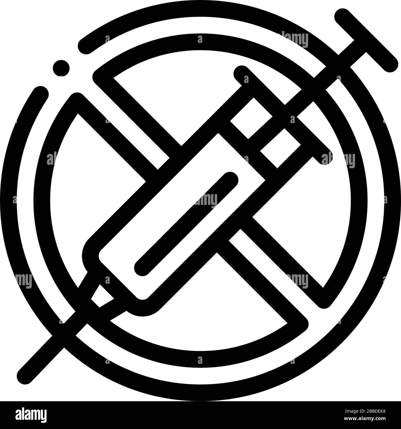 injection ban icon vector outline illustration Stock Vector Image & Art ...