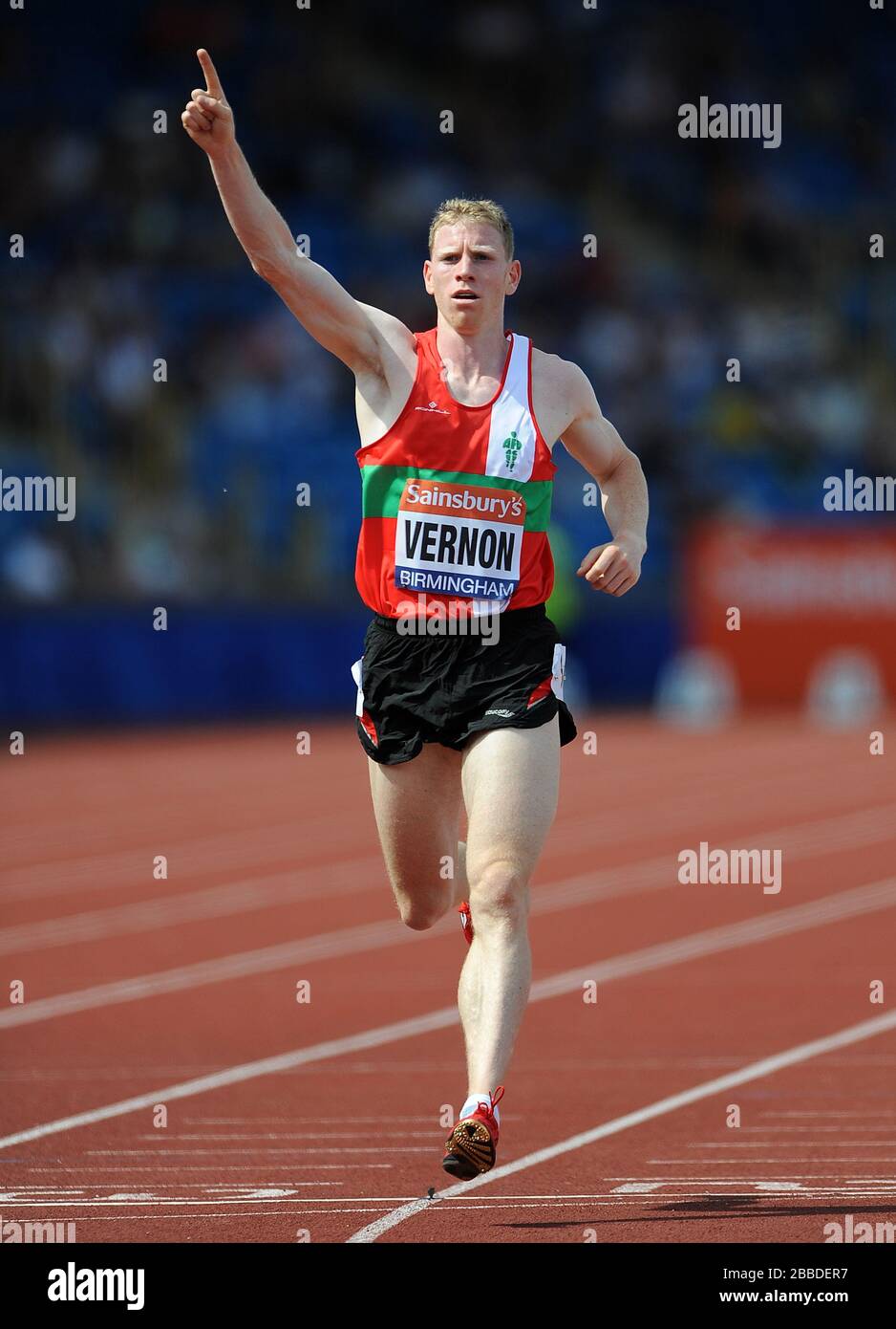 Andy Vernon (Aldershot, Farnham & District) wins the Men's 500 Metres Final. Stock Photo