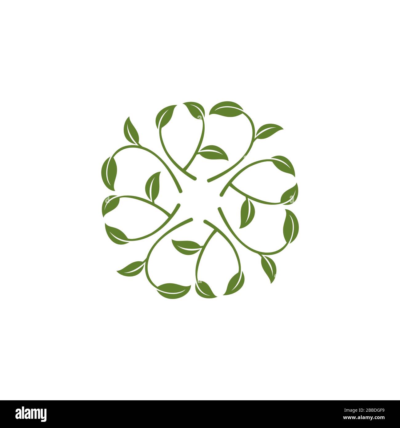 Green Leaves Flower Logo Template Illustration Design. Vector EPS 10 ...
