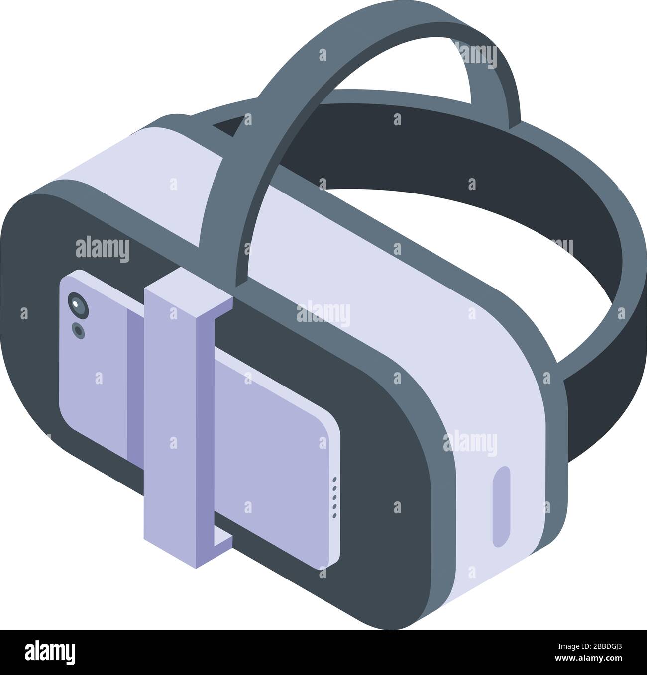 Smartphone vr goggles icon, isometric style Stock Vector
