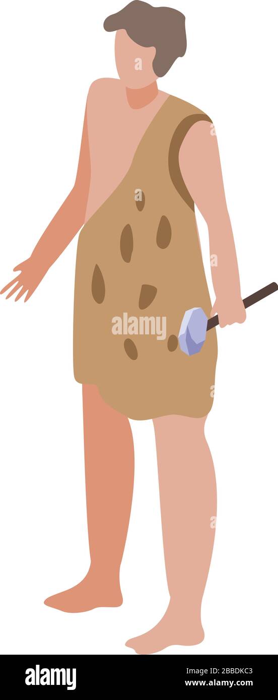 Stone age constructor icon, isometric style Stock Vector