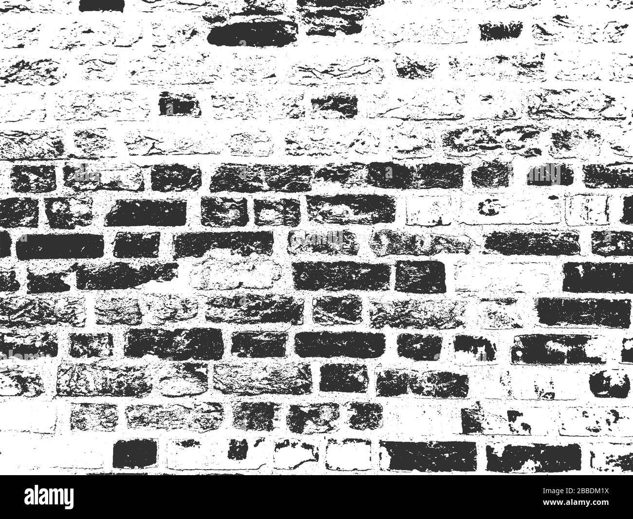 Distress old brick wall texture. Black and white grunge background ...