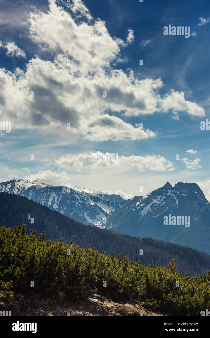 picturesque scenery view of tatra mountains. Poland. Local travel concept Stock Photo