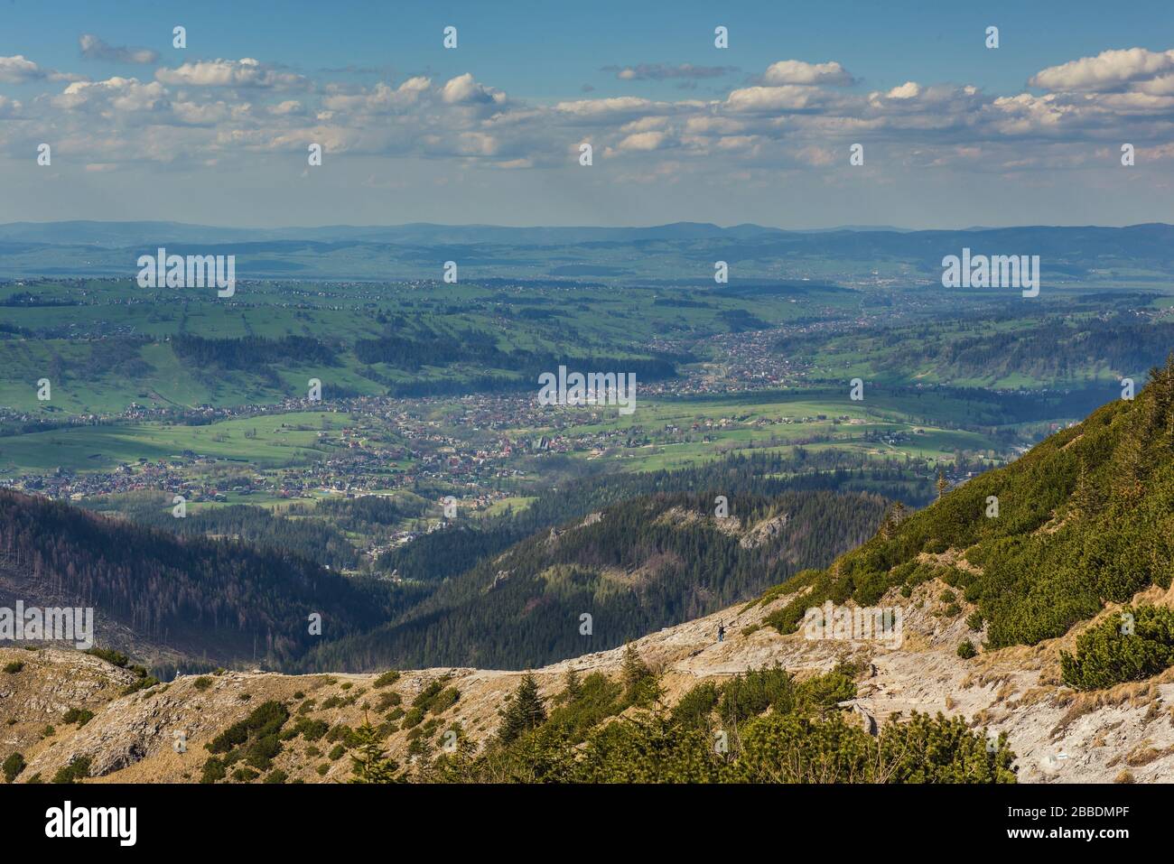 roads for hiking in Tatra mountains and  picturesque scenery view of tatra mountains. Poland. Local travel concept Stock Photo