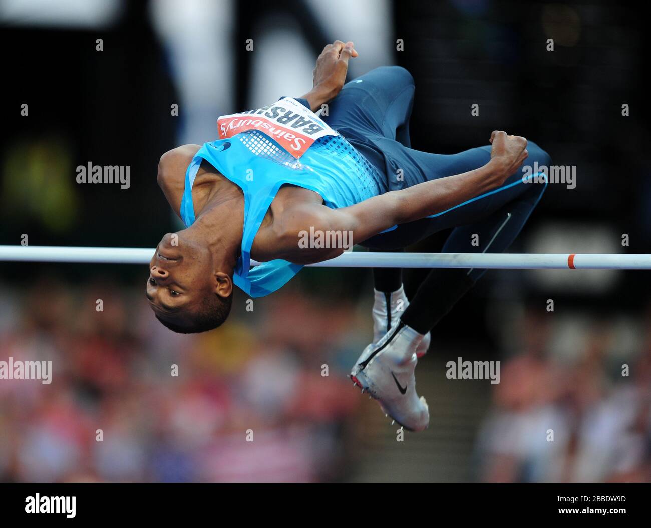 Qatar's Mutaz Essa Barshim during the men's high jump Stock Photo Alamy