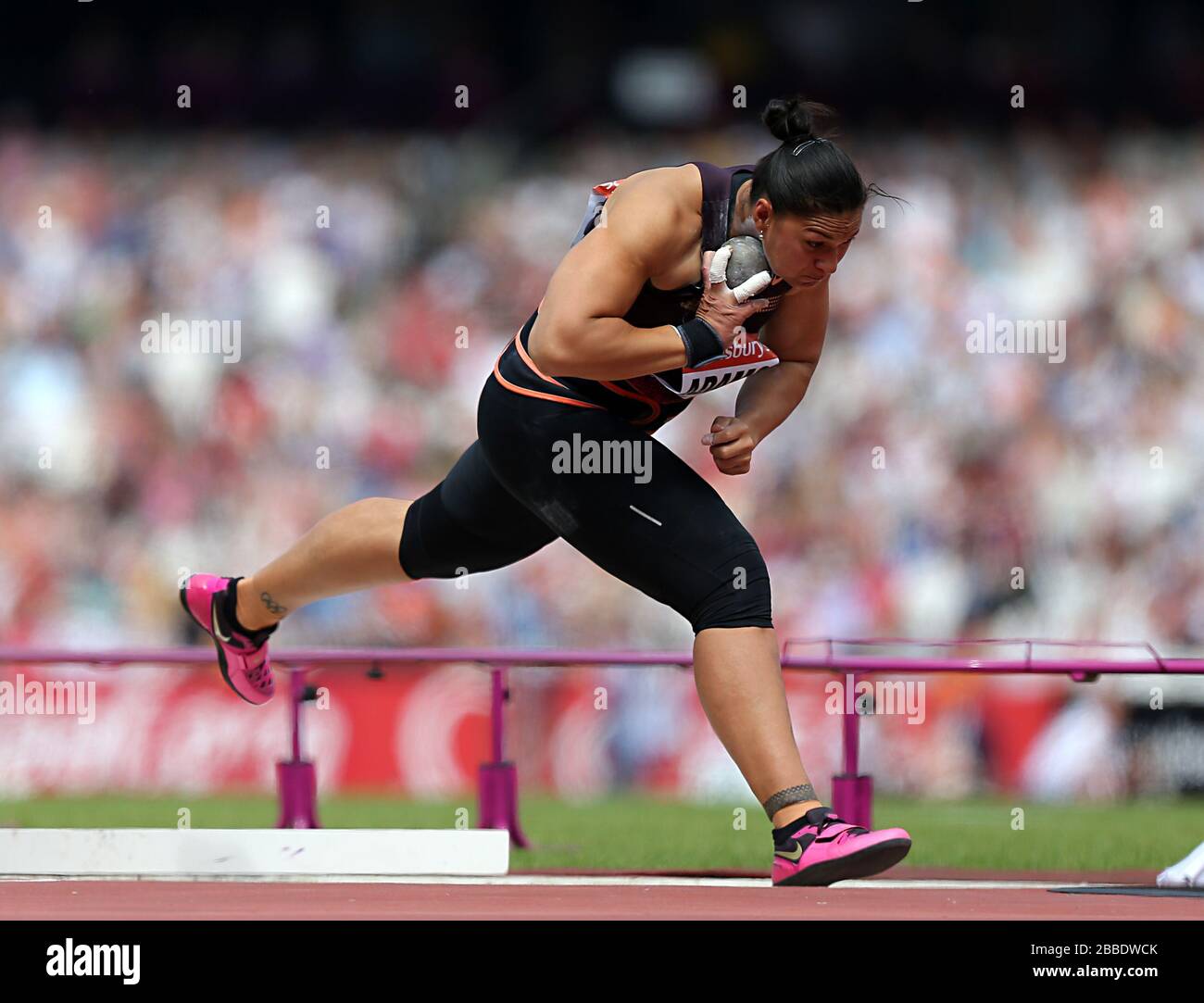 New Zealand's Valerie Adams during the women's shot put during day two