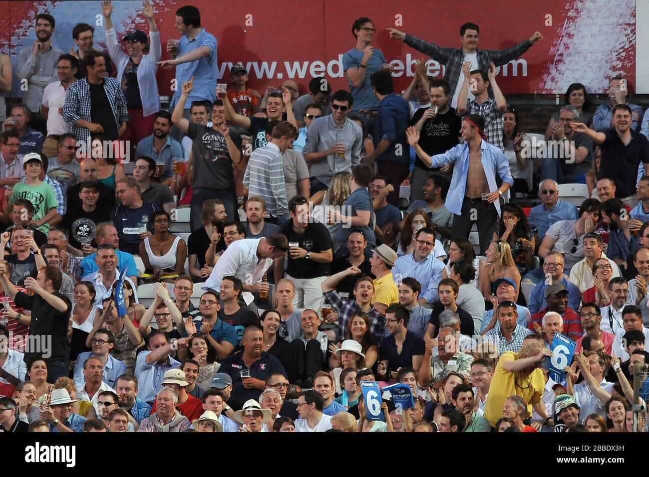 Fans in the stands at the Kia Oval Stock Photo Alamy