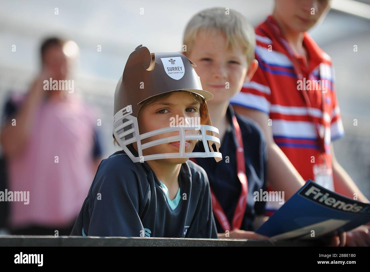 Surrey fans in the stands at the Kia Oval before the game Stock Photo