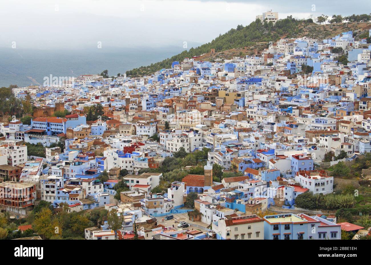 View over the Medina of Chefchaouen, Morocco Stock Photo