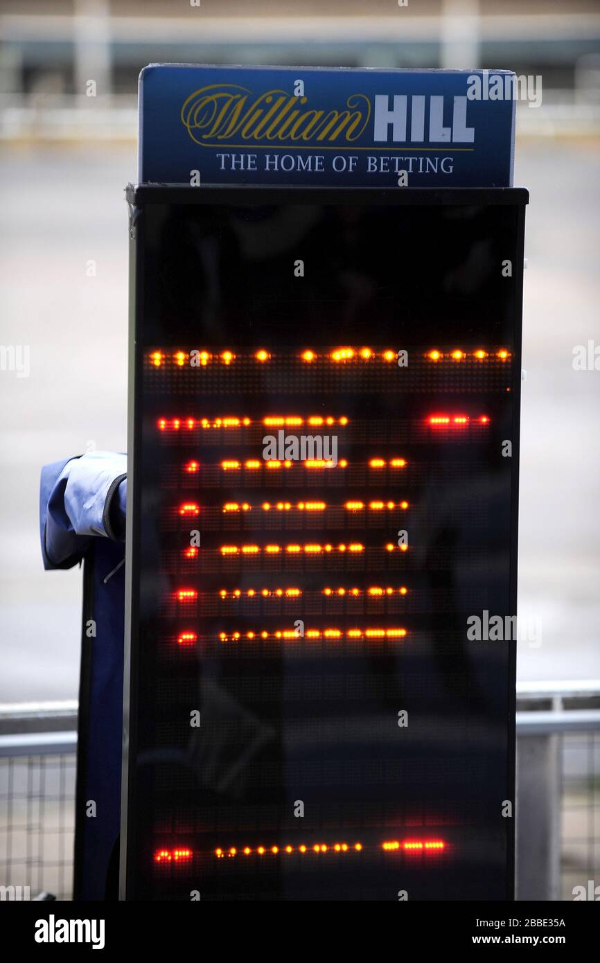 A William Hill digital betting board Stock Photo