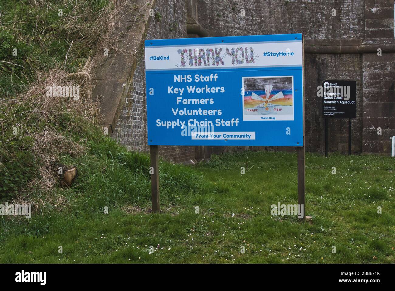 Thank You NHS sign, Nantwich Stock Photo