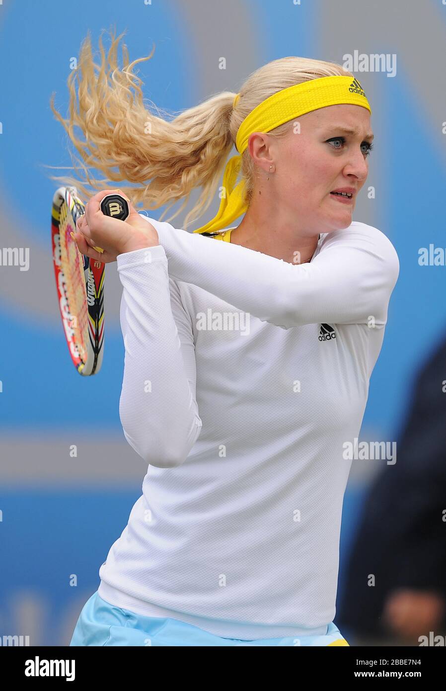 France's Kristina Mladenovic in action against Slovakia's Daniela Hantuchova Stock Photo