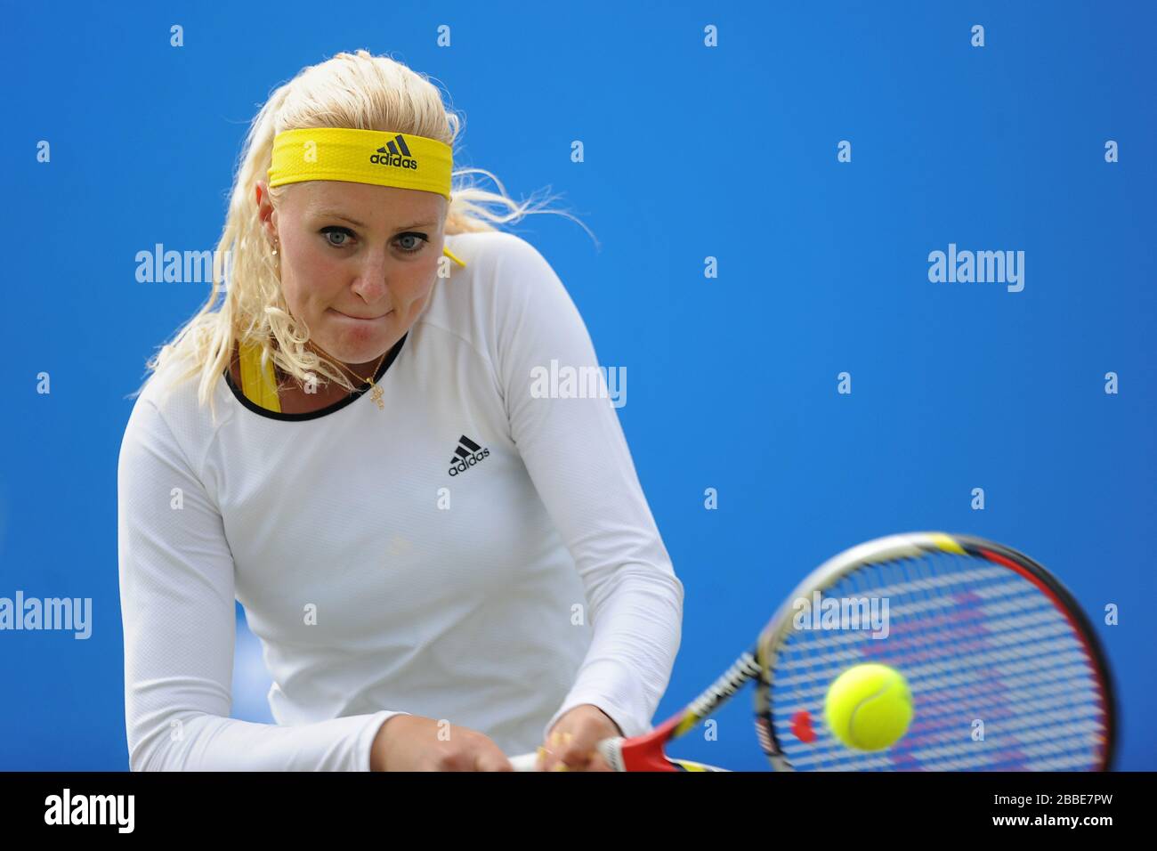 France's Kristina Mladenovic in action against Slovakia's Daniela Hantuchova Stock Photo