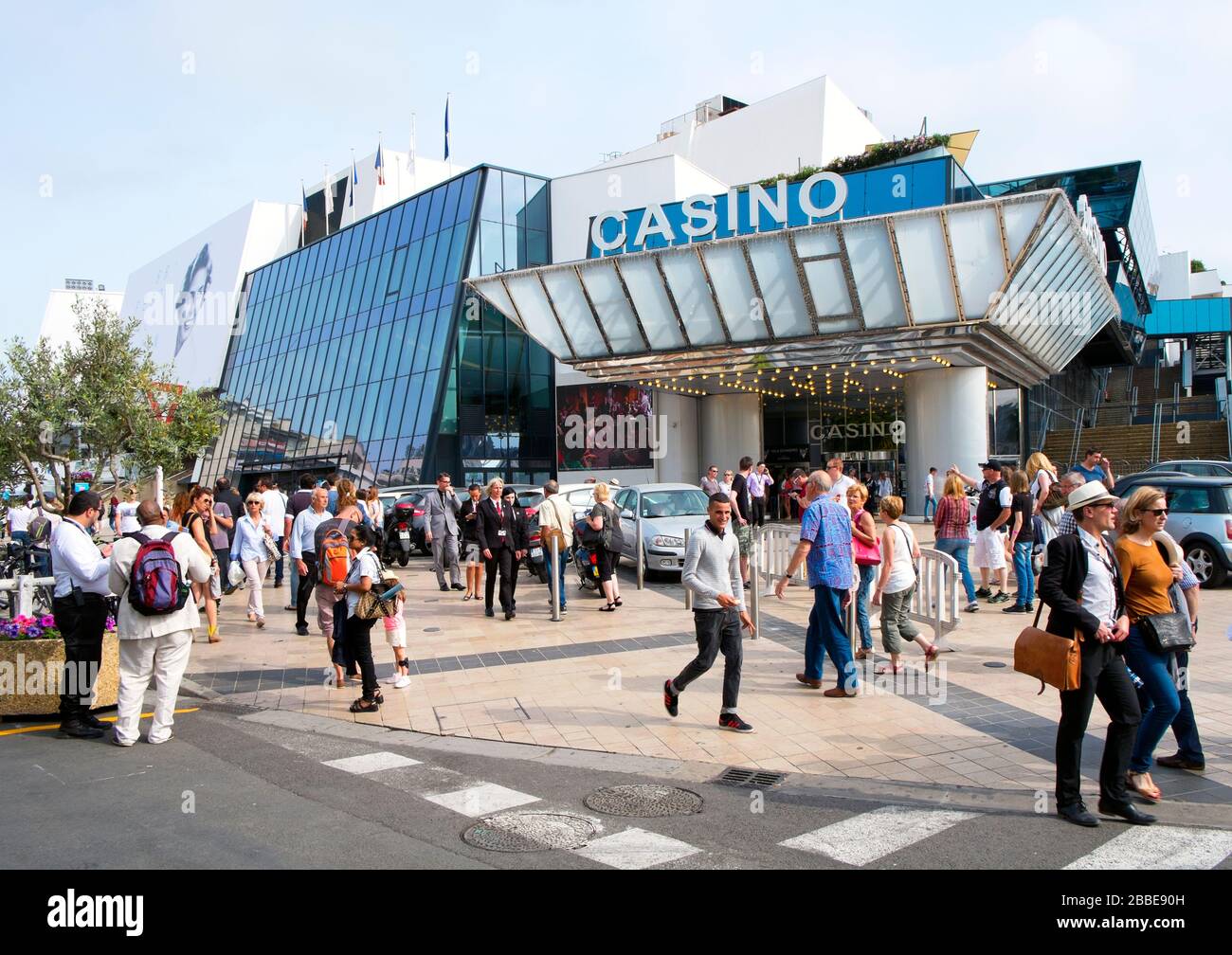 CANNES, FRANCE - MAY 14: People around the Casino and the Palais des Festivals, in the Promenade de la Croisette, during the 68 edition of the Cannes Stock Photo