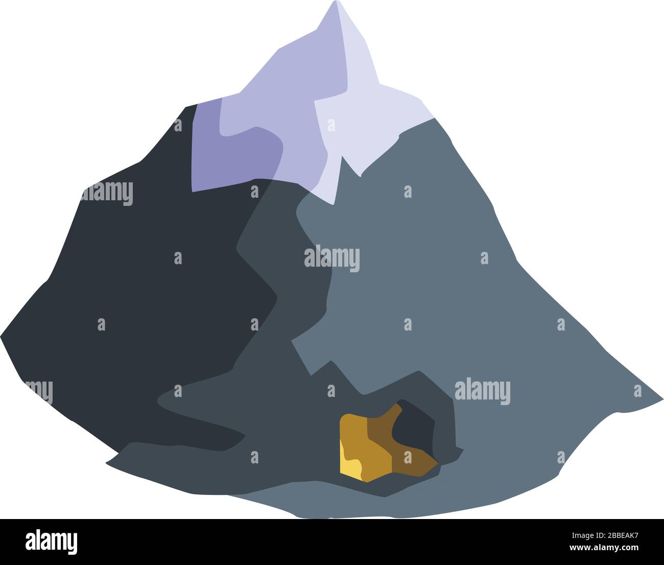 Stone age mountains icon, isometric style Stock Vector
