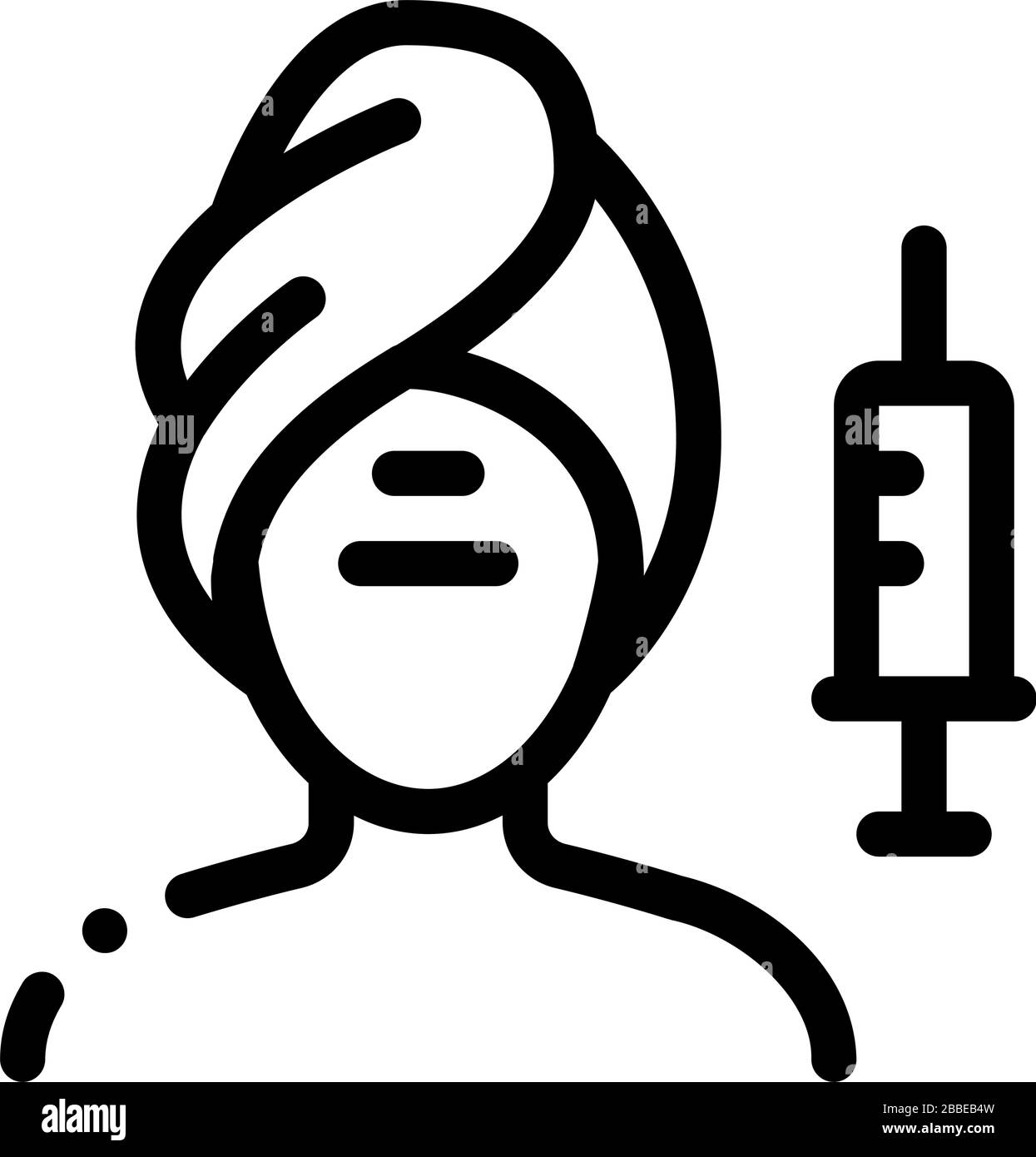 injection into problem areas of face icon vector outline illustration ...