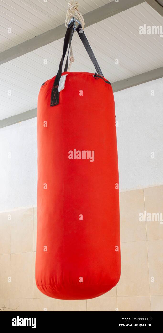 red punching bag for boxing Stock Photo Alamy