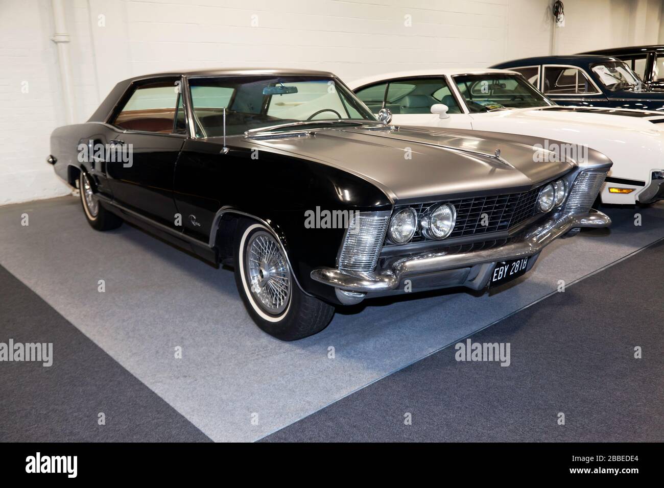 Three-quarters Front View of a 1964, First Generation, Buick Riviera, on display at the 2020 London Classic Car Show Stock Photo