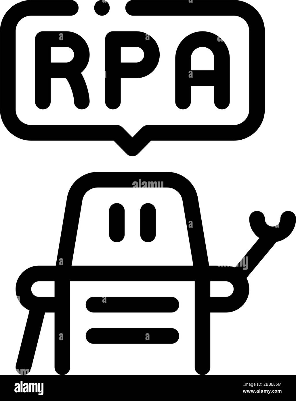 process automation robot icon vector outline illustration Stock Vector ...
