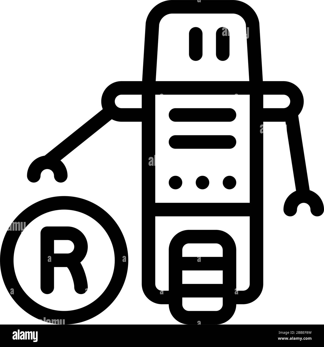 moving robot icon vector outline illustration Stock Vector Image & Art -  Alamy