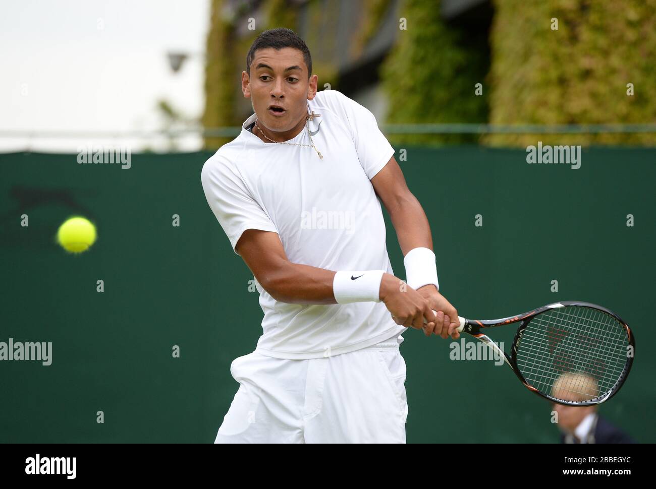 Australia's Nick Kyrgios in action against Austria's Lucas Miedler in their  Boy's Singles match Stock Photo - Alamy