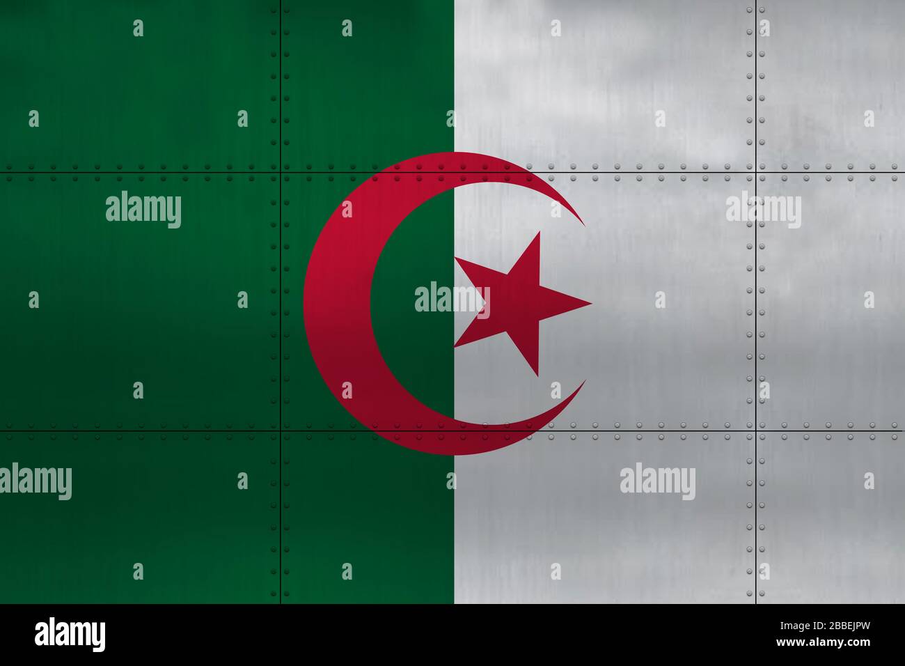 Flag of Algeria on a metal wall background Stock Photo - Alamy