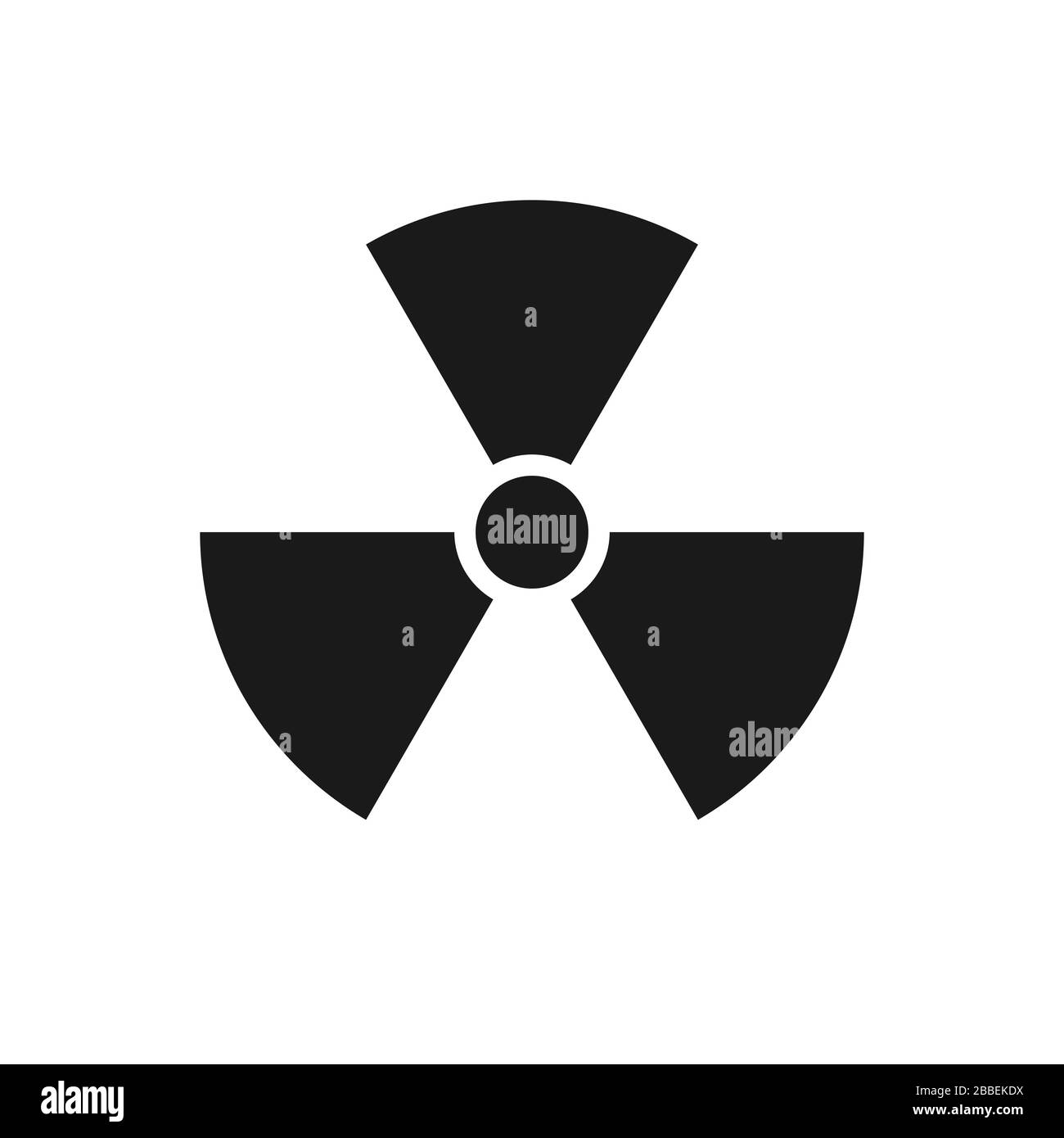 Icon of radioactivity. Radioactive material, danger or risk. Simple flat design isolated on