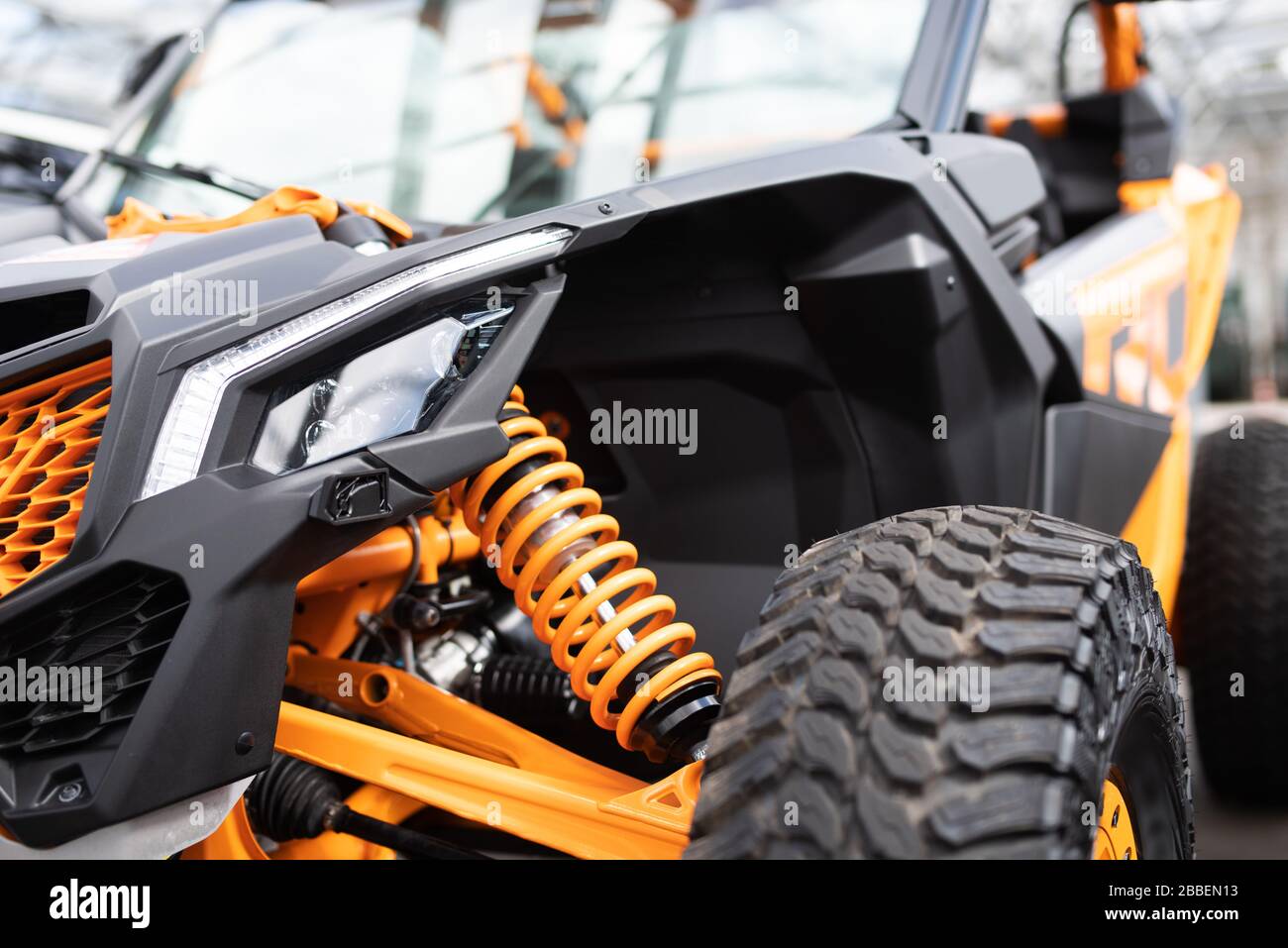 Aggressive front of an all-terrain vehicle Stock Photo