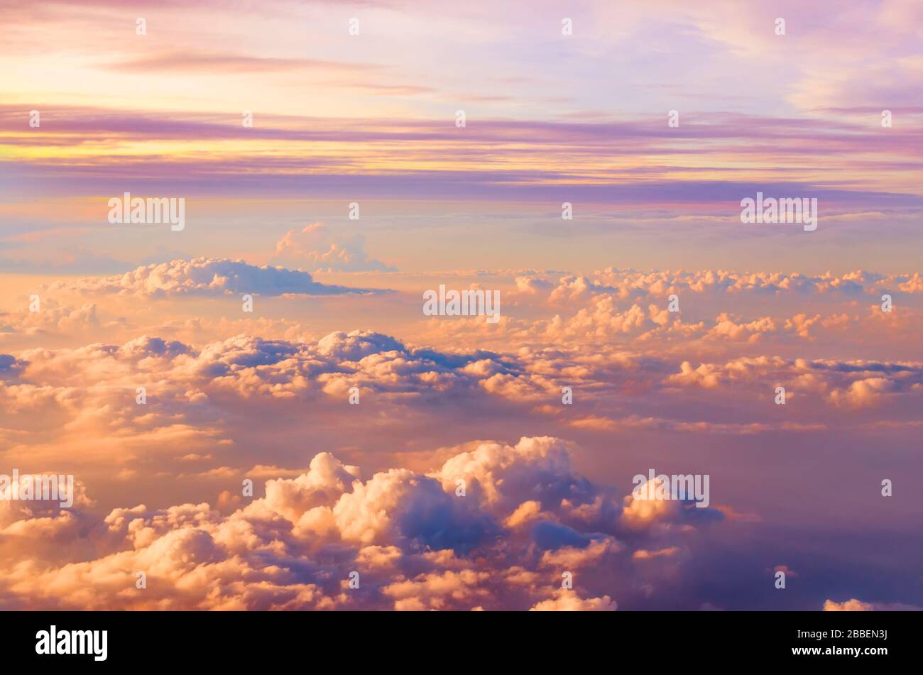 Beautiful Saturated Sunset Sky Above Clouds With Dramatic Light Stock Photo Alamy
