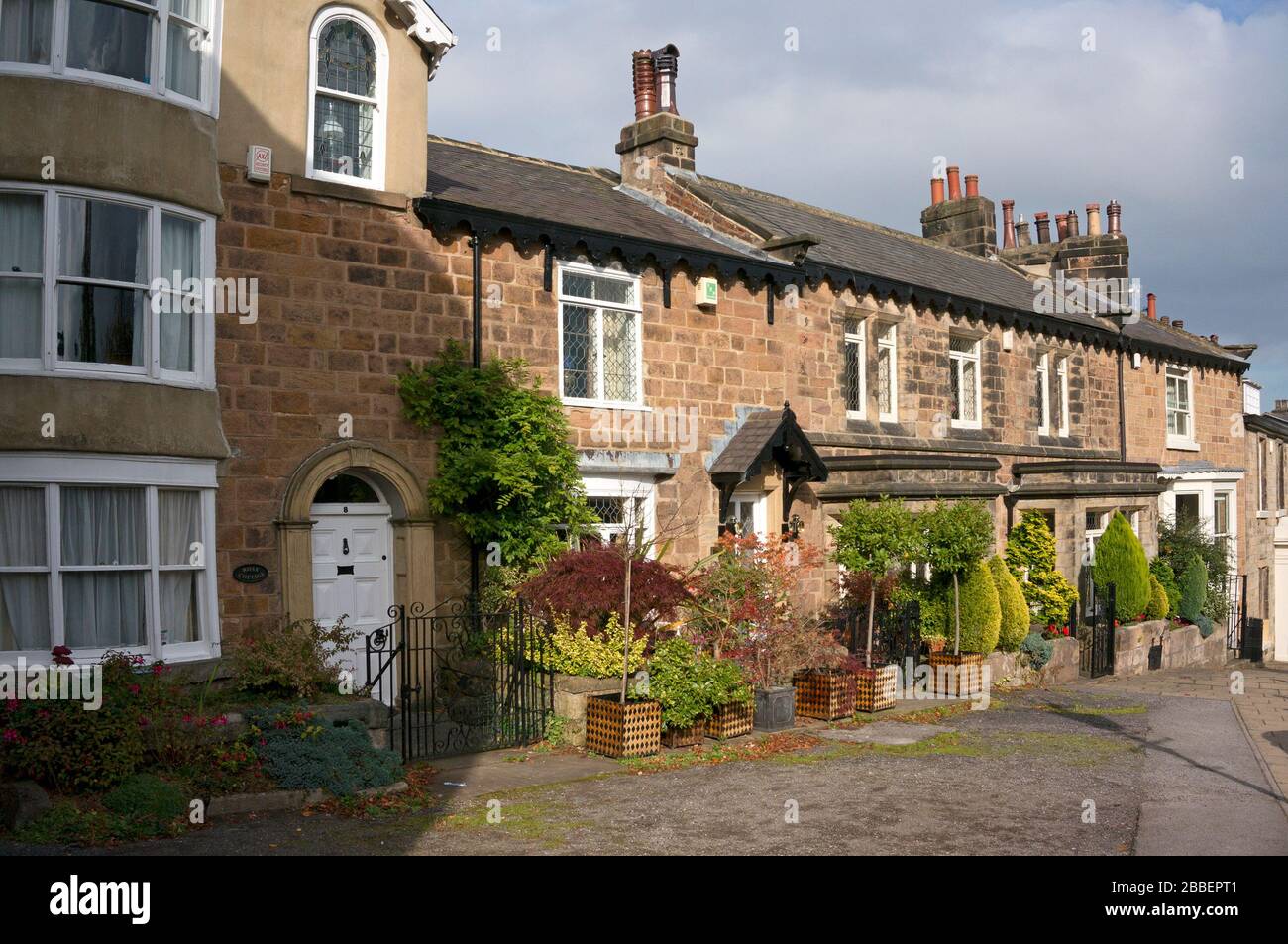Terrace of cottages in Cornwall Road, Harrogate, North Yorkshire Stock