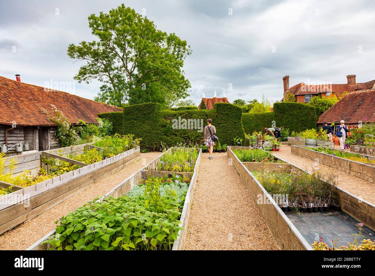 Visitors search the nursery to buy plants at the garden of Christopher Lloyd, Great Dixter, at
