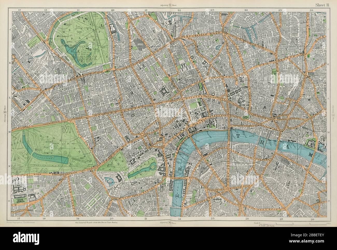 CENTRAL LONDON West End City Southwark Westminster Shoreditch. BACON  1913 map Stock Photo