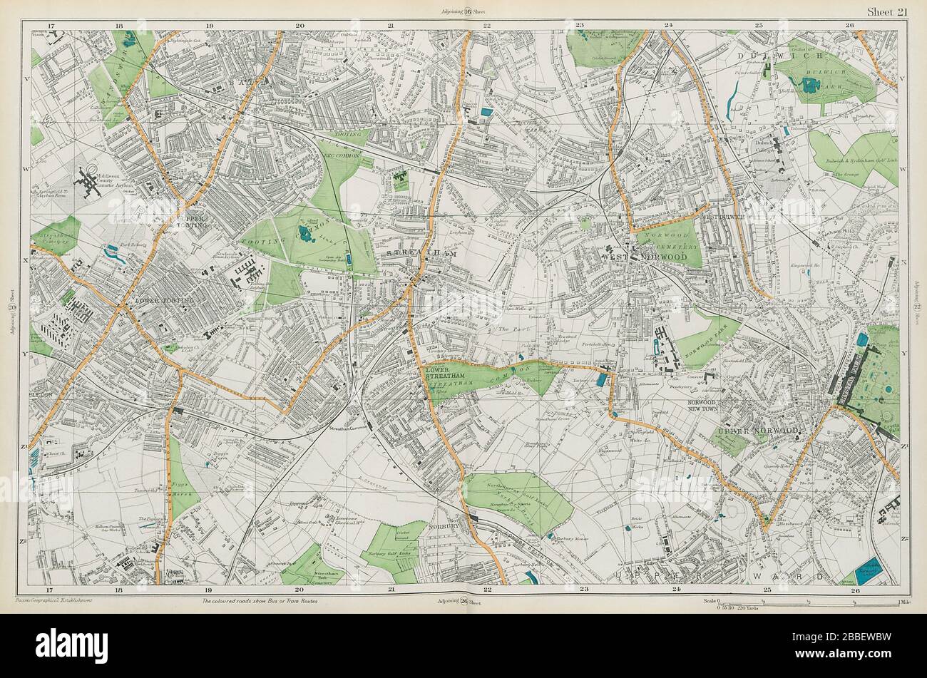 STREATHAM Mitcham Balham Tooting Streatham Norwood Dulwich. BACON 1913 ...
