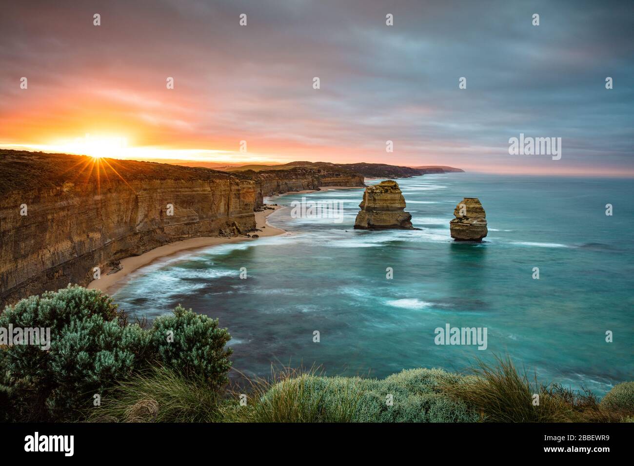 Sunrise at Twelve Apostles Stock Photo Alamy