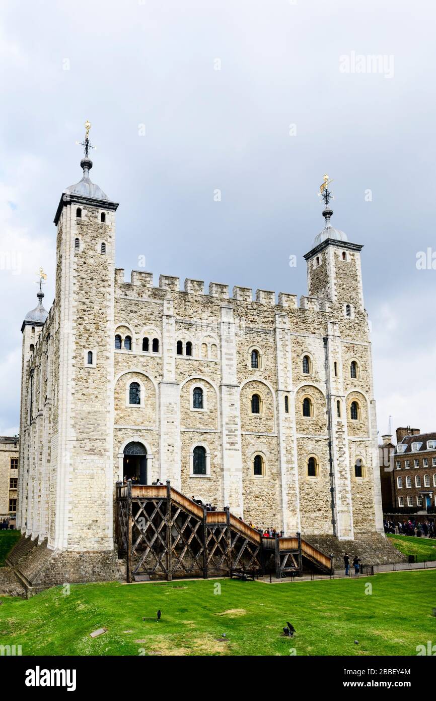 The White Tower in the Tower of London in London, England Stock Photo