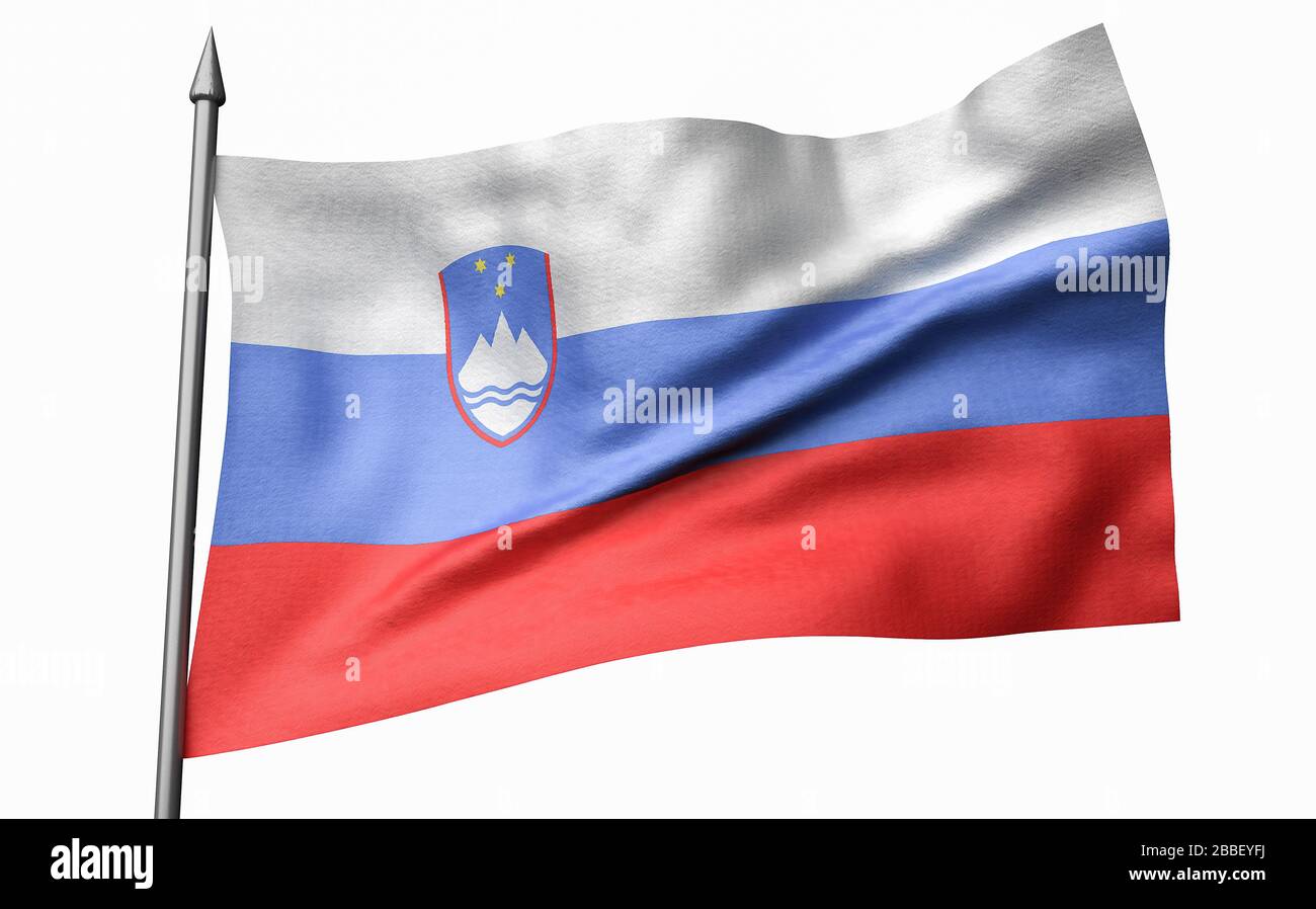 3D Render of Flagpole with Slovenia Flag Stock Photo - Alamy