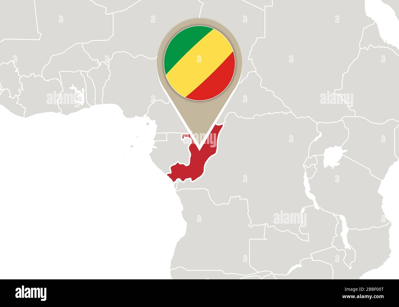 Africa with highlighted Congo map and flag Stock Vector Image & Art - Alamy