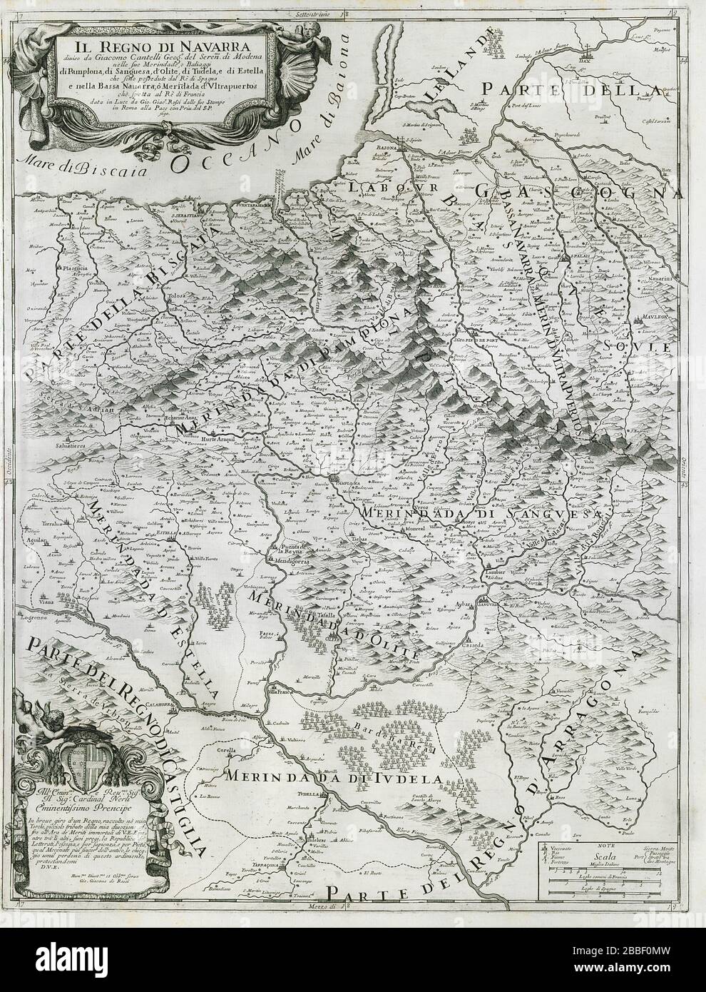 Il Regno di Navarra. The Kingdom of Navarre. Spain. DE ROSSI / CANTELLI