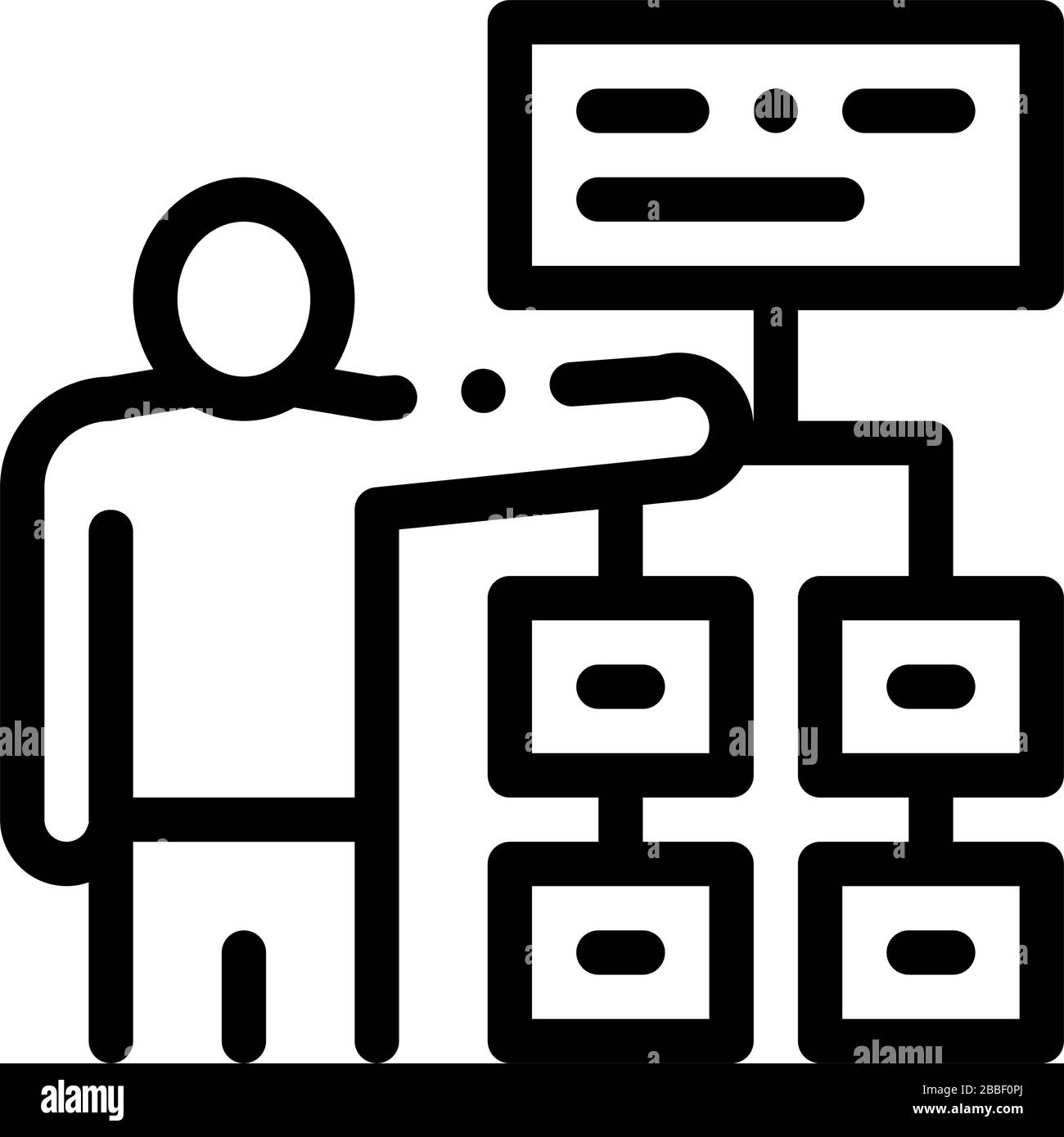 resource concept presentation icon vector outline illustration Stock ...